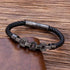 Panzer armband leder chain fahrradkette brushed panzerkette uniqal